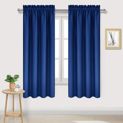 DWCN Blackout Curtains for Bedroom Living Room 42 x 63 Inch Long Black