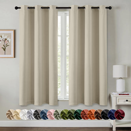 MIULEE Blackout Curtains for Bedroom 2 Panels 40 x 63 Inch Long Dark Grey
