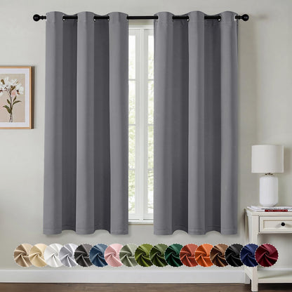 MIULEE Blackout Curtains for Bedroom 2 Panels 40 x 63 Inch Long Black