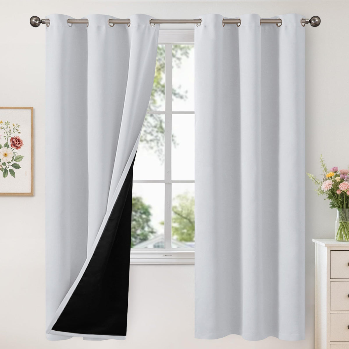 YoungsTex Black Blackout Curtains for Bedroom, Thermal Drapes Heat Blocking