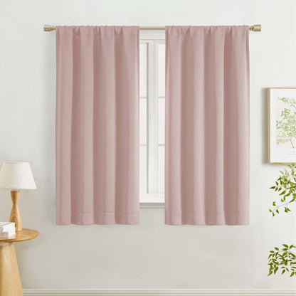 Lecloud Sage Green Room Darkening Curtains 54 Inch Length 2 Panels, Window Curtains for Bedroom, Energy Thermal Insulating Rod Pocket Curtain Drapes for Small Window, 40" W x 54" L