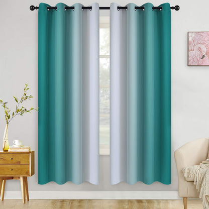 COSVIYA Grommet Room Darkening Ombre Purple Curtains W52xL63 inch