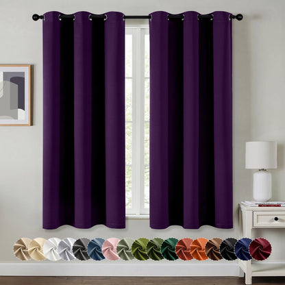 MIULEE Blackout Curtains for Bedroom 2 Panels 40 x 63 Inch Long Pink