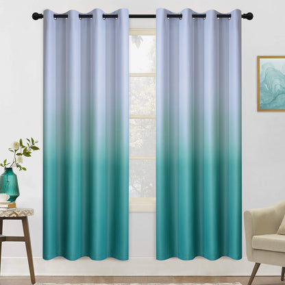 COSVIYA Grommet Room Darkening Ombre Purple Curtains W52xL63 inch