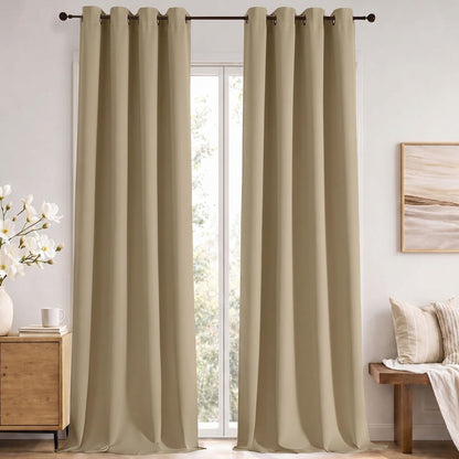 Simplebrand Sage Green Blackout Curtains 84 Inch Length 2 Panels Set for Bedroom/Living Room, Solid Room Darkening Thermal Insulated Grommet Energy Saving Window Treatment Drapes, Each 52" Wide