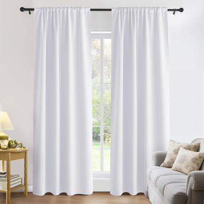 PONY DANCE Black Out Curtains 72 inch Long, Black, 2 Panels