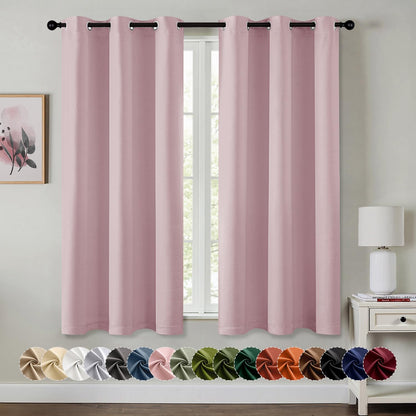 MIULEE Blackout Curtains for Bedroom 2 Panels 40 x 63 Inch Long Black