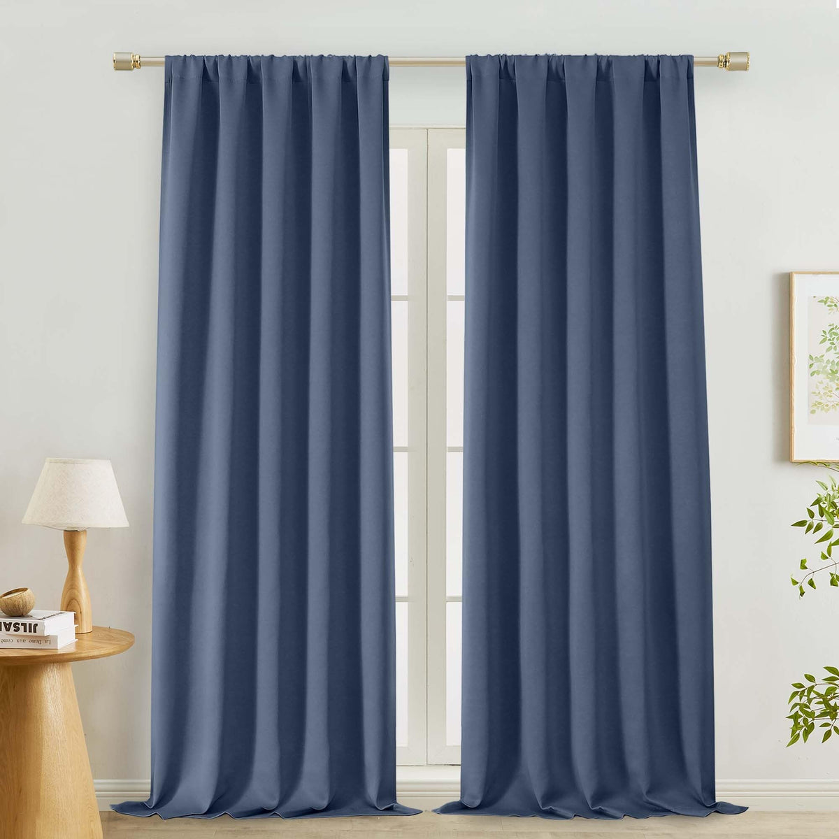 Lecloud Sage Green Room Darkening Curtains 54 Inch Length 2 Panels, Window Curtains for Bedroom, Energy Thermal Insulating Rod Pocket Curtain Drapes for Small Window, 40" W x 54" L