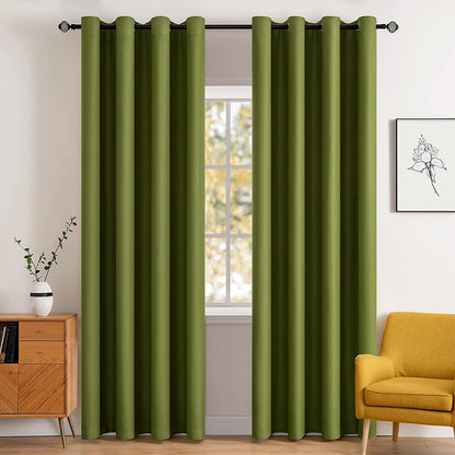 MIULEE Light Pink Blackout Bedroom Curtains Drapes 84 Inch Long 52"x84"