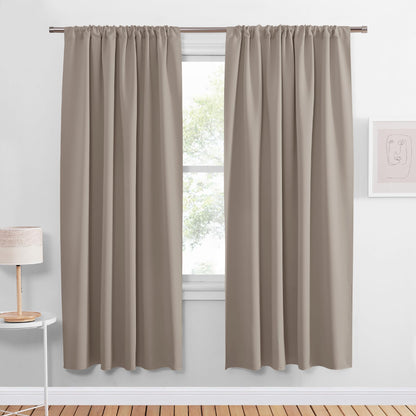 PONY DANCE Black Out Curtains 72 inch Long, Black, 2 Panels