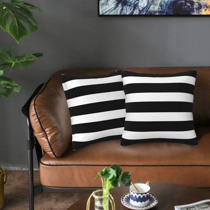 Stripe Black and White Farmhouse Throw Pillow Covers 18x18 in Pillow Case Soft Outdoor Pillow case Cushion Covers Set of 2 for Sofa Bed Bedroom Car Chair Living Room Home Decorative