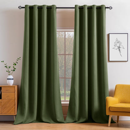 MIULEE Light Pink Blackout Bedroom Curtains Drapes 84 Inch Long 52"x84"