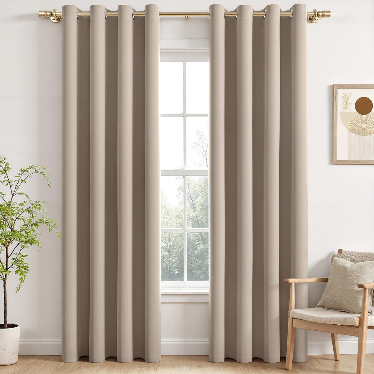 MIULEE Light Pink Blackout Bedroom Curtains Drapes 84 Inch Long 52"x84"