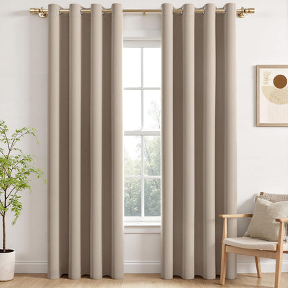 MIULEE Light Pink Blackout Bedroom Curtains Drapes 84 Inch Long 52"x84"