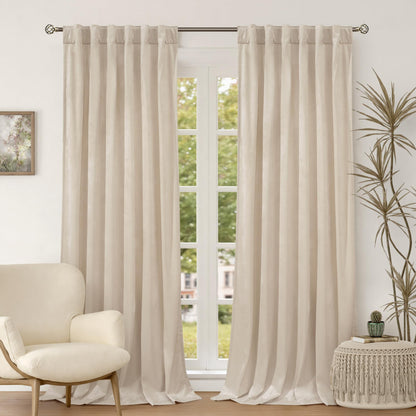 BGment Olive Green Velvet Blackout Curtains 52 x 84 Inch Length, 2 Panels