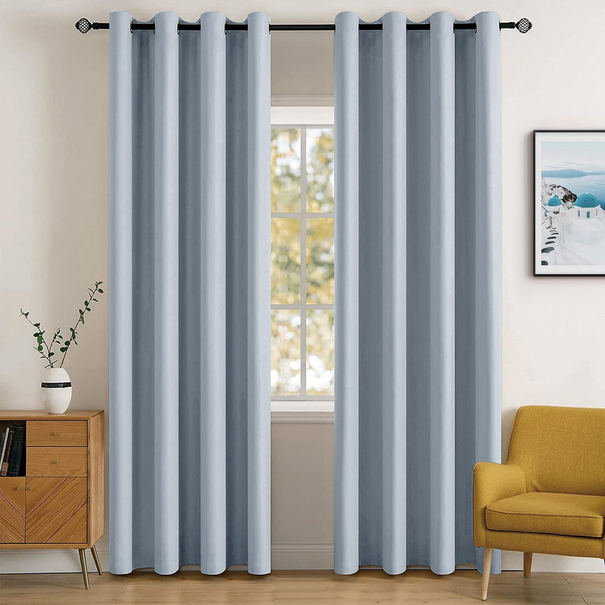 MIULEE Light Pink Blackout Bedroom Curtains Drapes 84 Inch Long 52"x84"