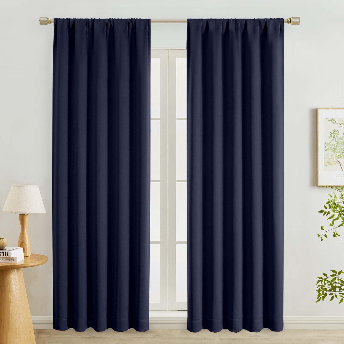 Lecloud Sage Green Room Darkening Curtains 54 Inch Length 2 Panels, Window Curtains for Bedroom, Energy Thermal Insulating Rod Pocket Curtain Drapes for Small Window, 40" W x 54" L