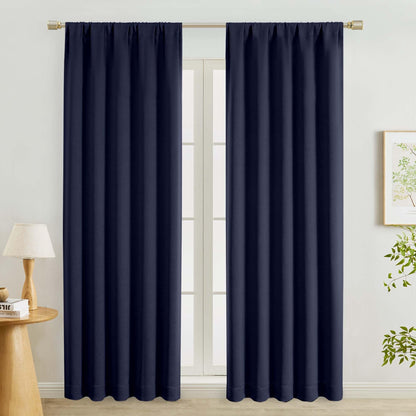 Lecloud Sage Green Room Darkening Curtains 54 Inch Length 2 Panels, Window Curtains for Bedroom, Energy Thermal Insulating Rod Pocket Curtain Drapes for Small Window, 40" W x 54" L