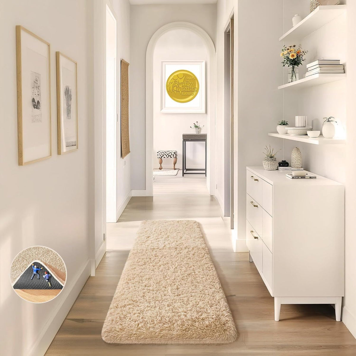 Ophanie Small Rug Upgrade Non Slip Throw Bedside Area Rugs, Fluffy Soft Grey Mini Bedroom Carpet, Affordable Door Entryway Indoor Inside Front Entrance Dog 2x3 Mat, Home Decor Aesthetic, Nursery