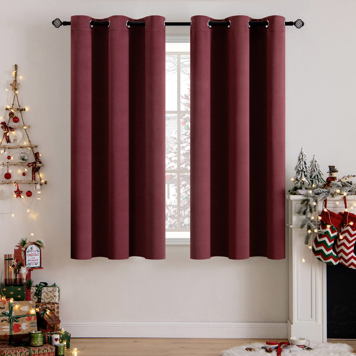 MIULEE Light Pink Blackout Bedroom Curtains Drapes 84 Inch Long 52"x84"