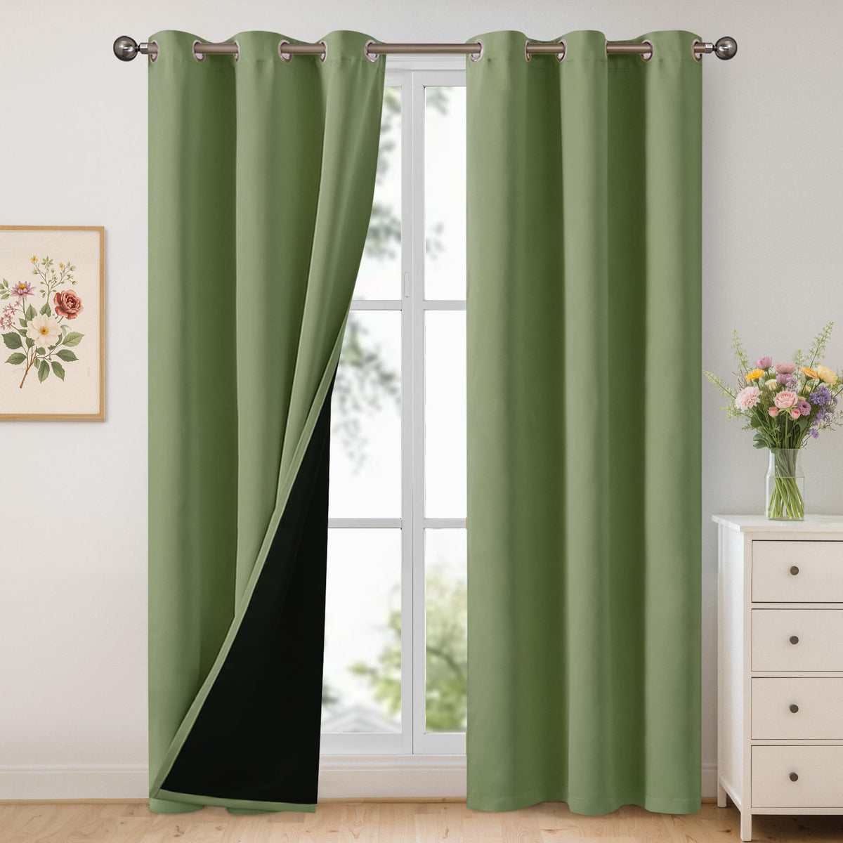 YoungsTex Black Blackout Curtains for Bedroom, Thermal Drapes Heat Blocking