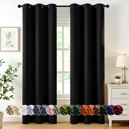 MIULEE Blackout Curtains for Bedroom 2 Panels 40 x 63 Inch Long Dark Grey