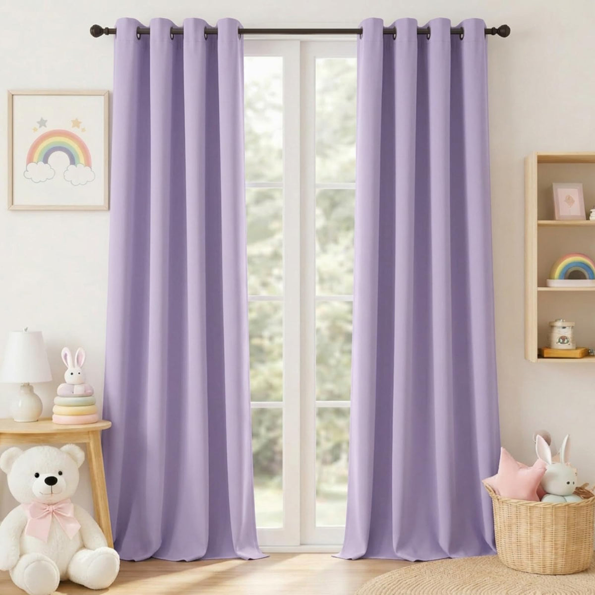 Simplebrand Sage Green Blackout Curtains 84 Inch Length 2 Panels Set for Bedroom/Living Room, Solid Room Darkening Thermal Insulated Grommet Energy Saving Window Treatment Drapes, Each 52" Wide