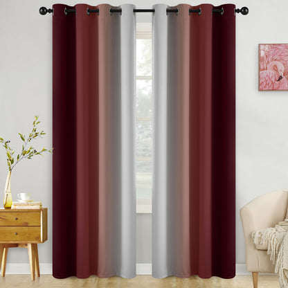 COSVIYA Grommet Room Darkening Ombre Purple Curtains W52xL63 inch