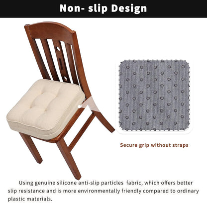 GOFORIT Chair Cushions,Tufted Shredded Memory Foam Chair Pads, Non-Slip Seat Cushions with Removable Cover, 16'' x 16'', Beige