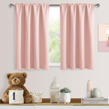 DWCN Blackout Curtains for Bedroom Living Room 42 x 63 Inch Long Black
