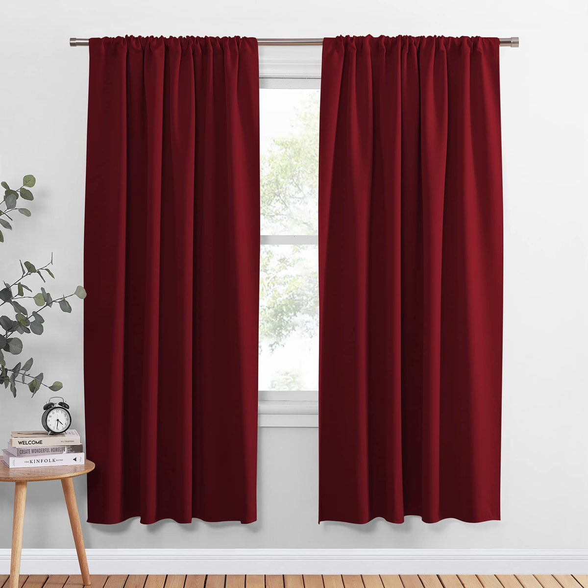 PONY DANCE Black Out Curtains 72 inch Long, Black, 2 Panels