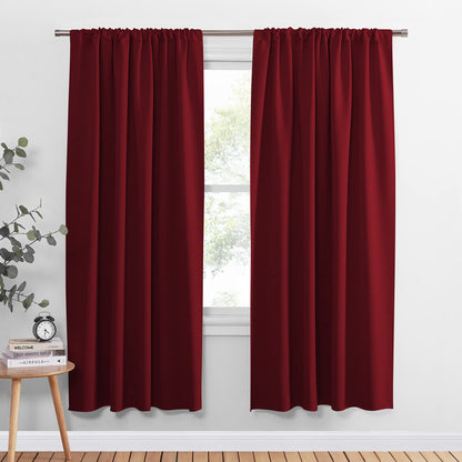 PONY DANCE Black Out Curtains 72 inch Long, Black, 2 Panels