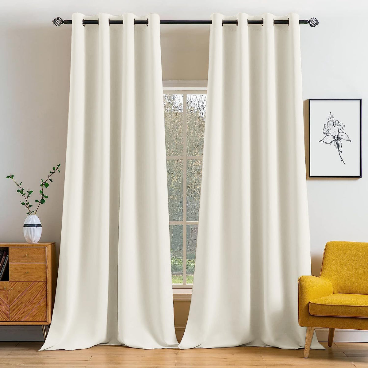 MIULEE Light Pink Blackout Bedroom Curtains Drapes 84 Inch Long 52"x84"