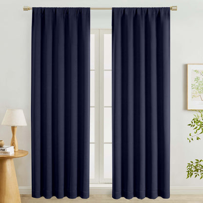 Lecloud Sage Green Room Darkening Curtains 54 Inch Length 2 Panels, Window Curtains for Bedroom, Energy Thermal Insulating Rod Pocket Curtain Drapes for Small Window, 40" W x 54" L