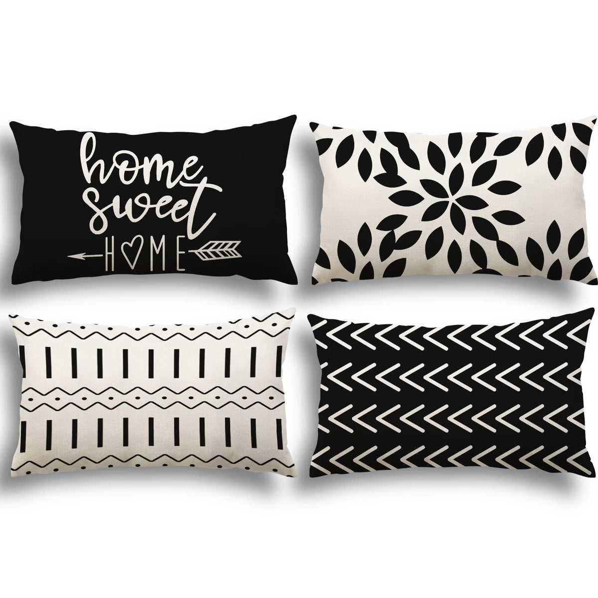 YCOLL Pillow Covers 18x18 Set of 4, Modern Sofa Throw Pillow Cover, Decorative Home Outdoor Linen Fabric Geometric Pillow Case for Couch Bed Car, Yellow
