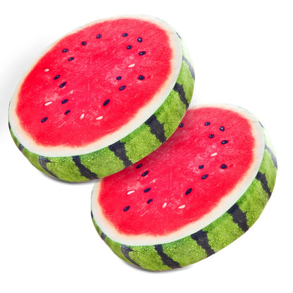 HYSEAS Round Throw Pillows 14 Inch Watermelon, 3D Print Decorative Plush Funny Fruit Stuffed Cushions Seat Pad for Couch, Chair, Floor, Sofa