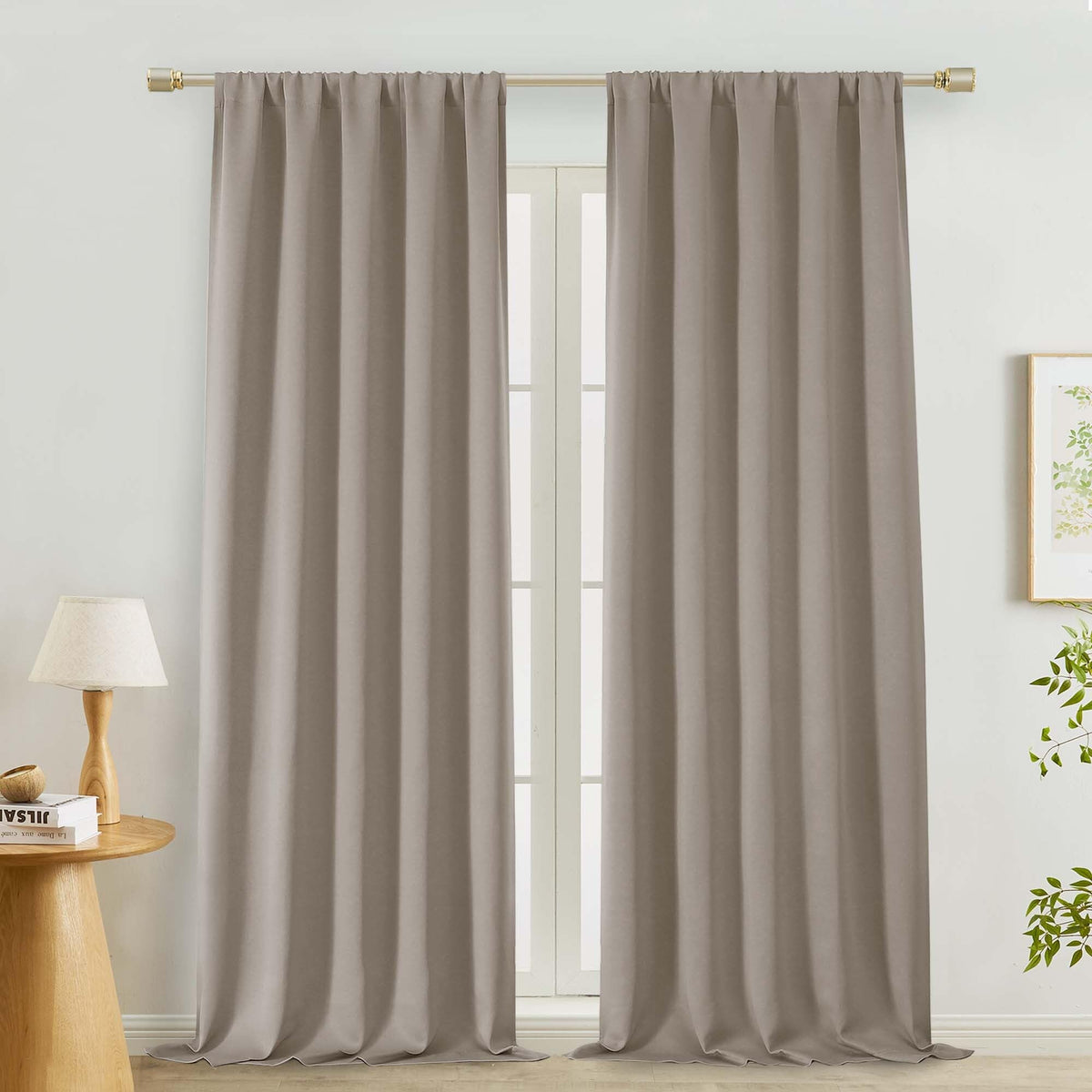 Lecloud Sage Green Room Darkening Curtains 54 Inch Length 2 Panels, Window Curtains for Bedroom, Energy Thermal Insulating Rod Pocket Curtain Drapes for Small Window, 40" W x 54" L