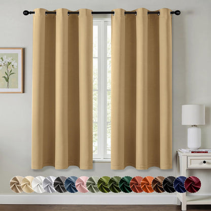 MIULEE Blackout Curtains for Bedroom 2 Panels 40 x 63 Inch Long Dark Grey