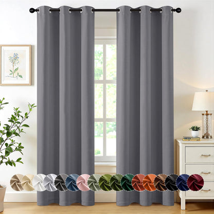 MIULEE Blackout Curtains for Bedroom 2 Panels 40 x 63 Inch Long Pink
