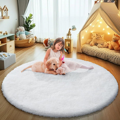 8x10 Fluffy Area Rugs for Living Room,Black Large Shag Area Rug for Bedroom