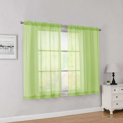 Simplebrand Black Sheer Curtains 84 Inches Long 2 Panels for Living Room