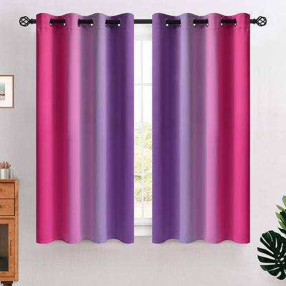 COSVIYA Grommet Room Darkening Ombre Purple Curtains W52xL63 inch