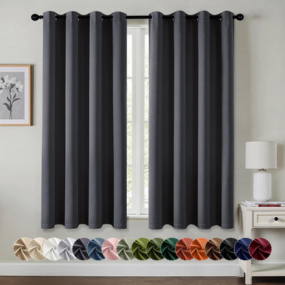 MIULEE Blackout Curtains for Bedroom 2 Panels 40 x 63 Inch Long Pink