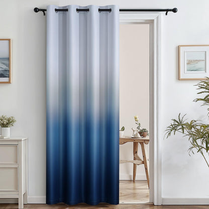 SimpleHome Ombre Black to Grey White Curtains for Living Room 52Wx84L