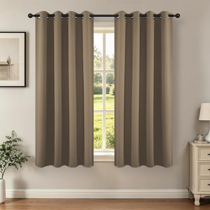Joydeco Blackout Curtains for Bedroom 84 Inch - Black Out Curtains with Grommets Thermal Insulated Room Darkening Light Blocking, Noise Reducing & Wrinkle-Free Drapes for Living Room Windows, 2 Panels