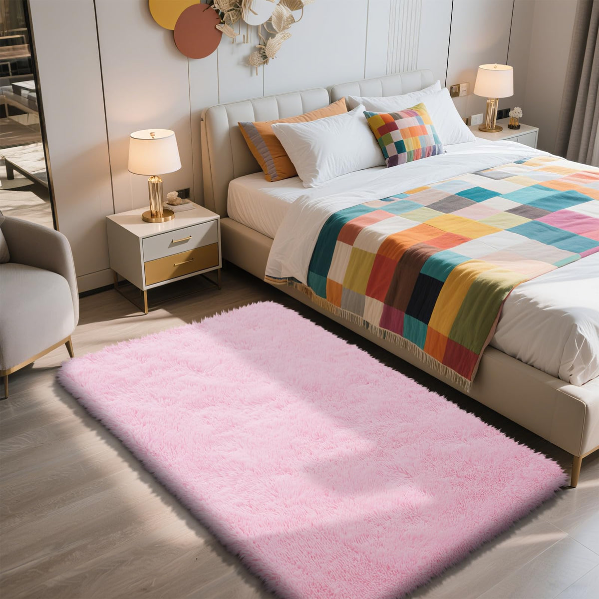 8x10 Fluffy Area Rugs for Living Room,Black Large Shag Area Rug for Bedroom
