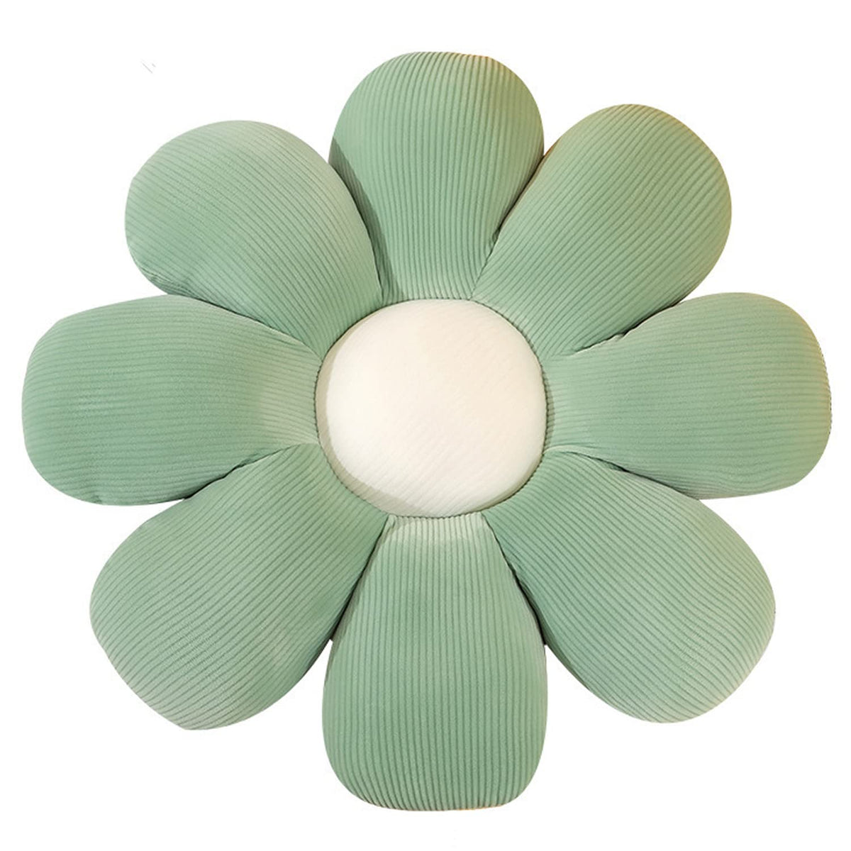Flower Pillow, Flower Shaped Throw Pillow Floor Pillow Soft Seating Cushion Room Decor Plush Pillow for Bedroom, Sofa, Bed, Reading (15 inch, Green)