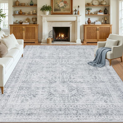 8x10 Area Rugs Living Room: Bedroom Neutral Washable Carpet Beige