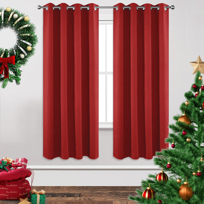 Joydeco Blackout Curtains for Bedroom 84 Inch - Black Out Curtains with Grommets Thermal Insulated Room Darkening Light Blocking, Noise Reducing & Wrinkle-Free Drapes for Living Room Windows, 2 Panels