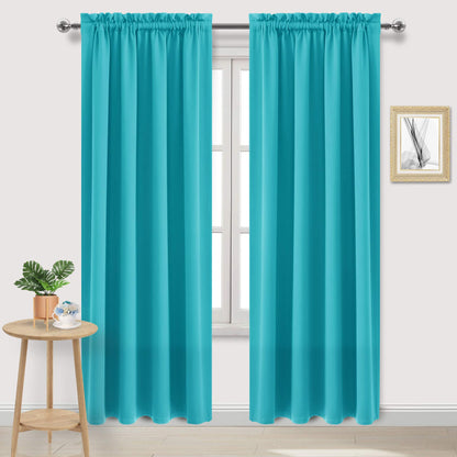 DWCN Blackout Curtains for Bedroom Living Room 42 x 63 Inch Long Black